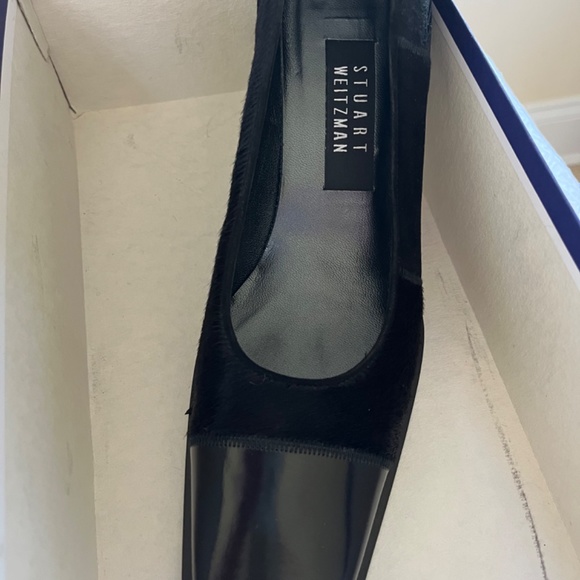 Stuart Weitzman Anna Black Peau Pump Heels, sz 8 - Picture 7 of 13